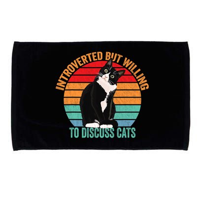 Introverted But Willing To Discuss Cats Introverted Cat Microfiber Hand Towel