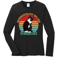 Introverted But Willing To Discuss Cats Introverted Cat Ladies Long Sleeve Shirt