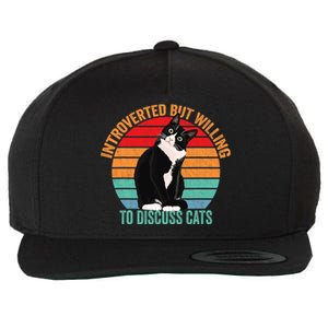 Introverted But Willing To Discuss Cats Introverted Cat Wool Snapback Cap