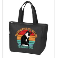 Introverted But Willing To Discuss Cats Introverted Cat Zip Tote Bag