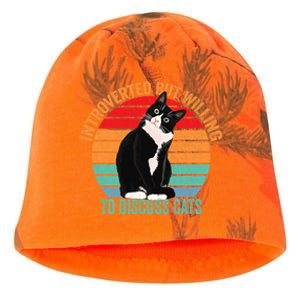 Introverted But Willing To Discuss Cats Introverted Cat Kati - Camo Knit Beanie