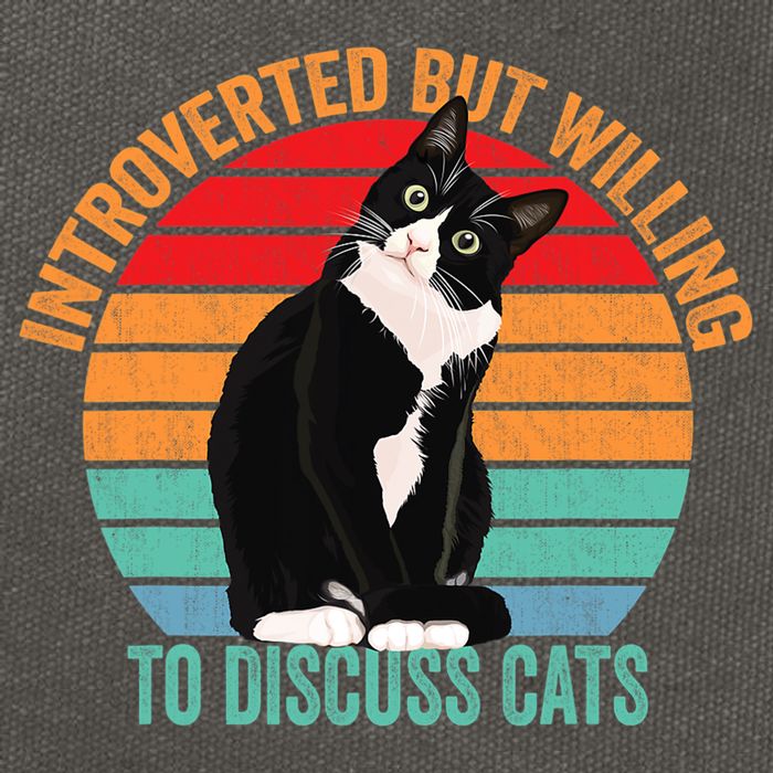 Introverted But Willing To Discuss Cats Introverted Cat Cotton Canvas Backpack