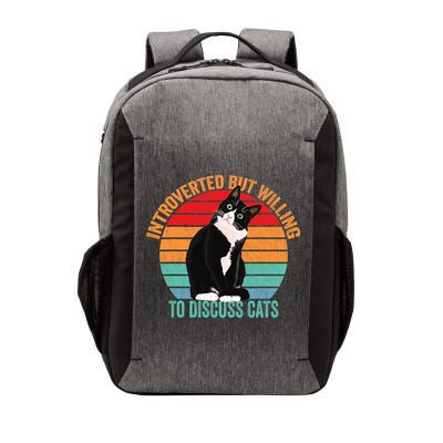 Introverted But Willing To Discuss Cats Introverted Cat Vector Backpack