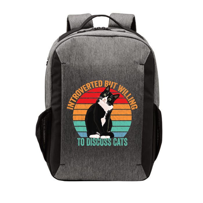 Introverted But Willing To Discuss Cats Introverted Cat Vector Backpack