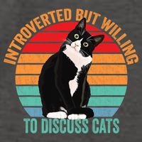 Introverted But Willing To Discuss Cats Introverted Cat Vector Backpack