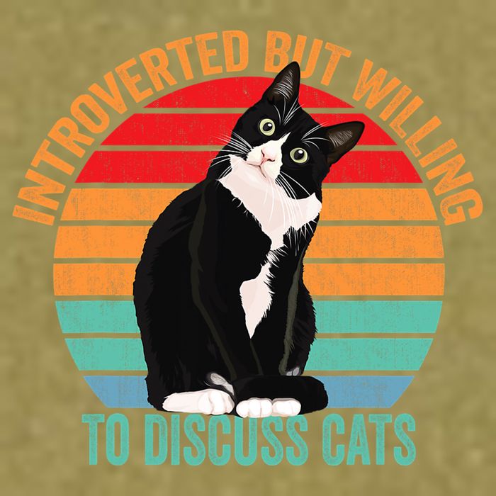 Introverted But Willing To Discuss Cats Introverted Cat Garment-Dyed Women's Muscle Tee