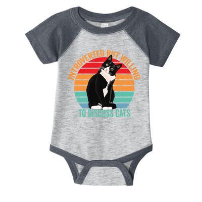 Introverted But Willing To Discuss Cats Introverted Cat Infant Baby Jersey Bodysuit