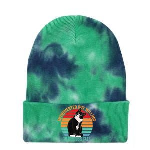 Introverted But Willing To Discuss Cats Introverted Cat Tie Dye 12in Knit Beanie