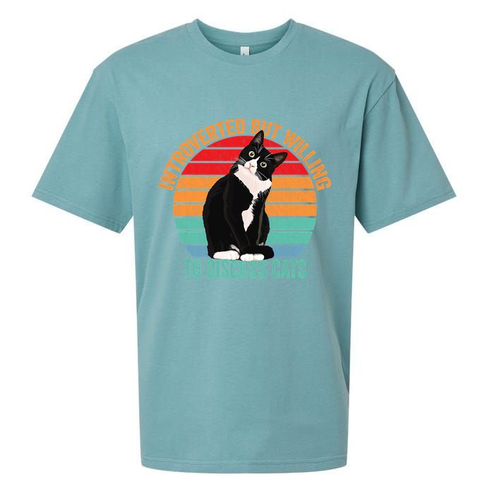 Introverted But Willing To Discuss Cats Introverted Cat Sueded Cloud Jersey T-Shirt