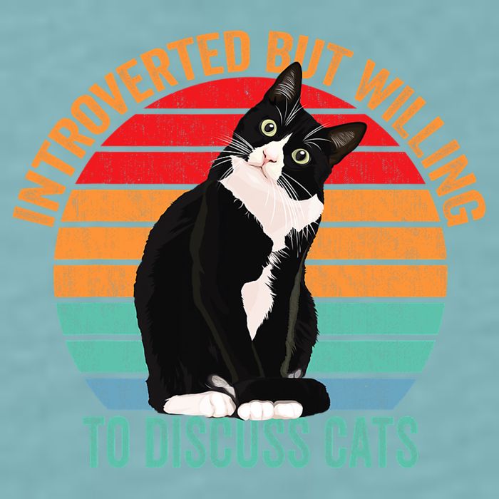Introverted But Willing To Discuss Cats Introverted Cat Sueded Cloud Jersey T-Shirt