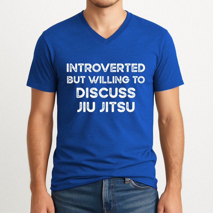 Introverted But Willing To Discuss JiuJitsu V-Neck T-Shirt