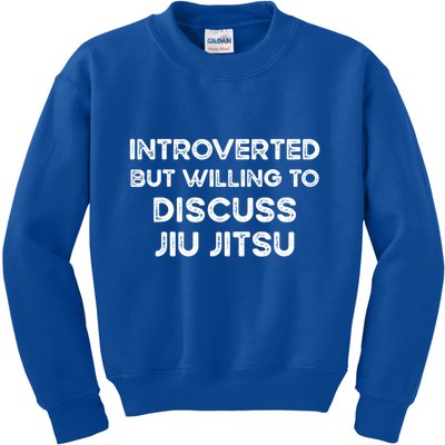 Introverted But Willing To Discuss JiuJitsu Kids Sweatshirt