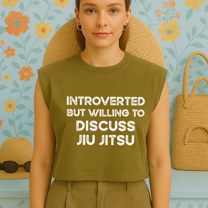 Introverted But Willing To Discuss JiuJitsu Garment-Dyed Women's Muscle Tee