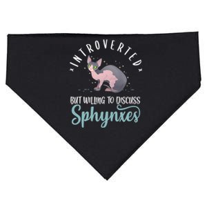 Introverted But Willing To Discuss Funny Sphynxes Cat Sphinx Premium USA-Made Doggie Bandana