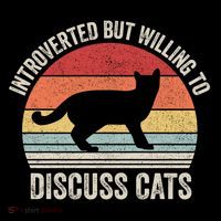 Introverted But Willing To Discuss Cats Vintage High Crown Mesh Back Trucker Hat