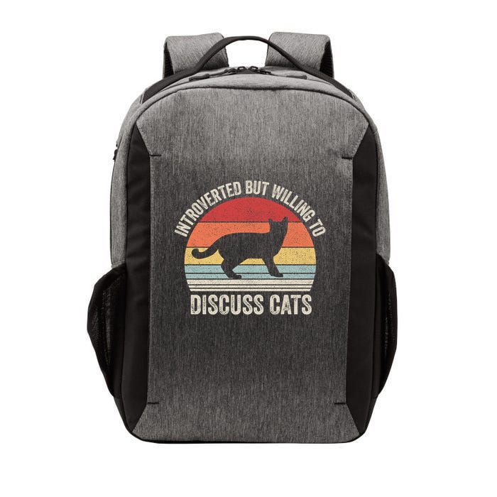 Introverted But Willing To Discuss Cats Vintage Vector Backpack