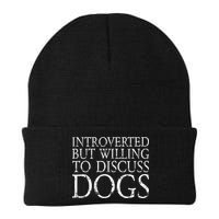 Introverted But Willing To Discuss Dogs Knit Cap Winter Beanie