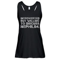 Introverted But Willing To Discuss Nephilim Ladies Essential Flowy Tank