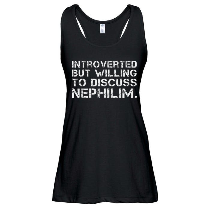 Introverted But Willing To Discuss Nephilim Ladies Essential Flowy Tank