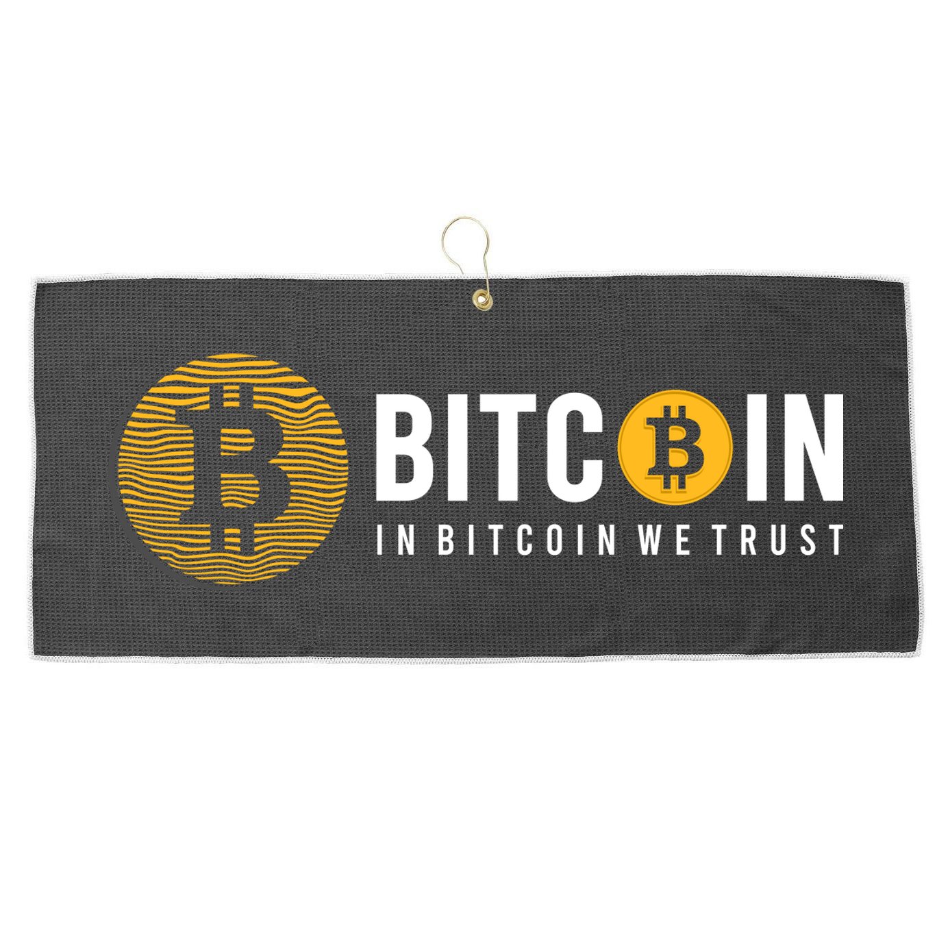 In Bitcoin We Trust Large Microfiber Waffle Golf Towel