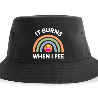 It Burns When I Pee Funny Sarcastic Sustainable Bucket Hat