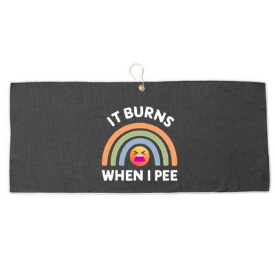 It Burns When I Pee Funny Sarcastic Large Microfiber Waffle Golf Towel