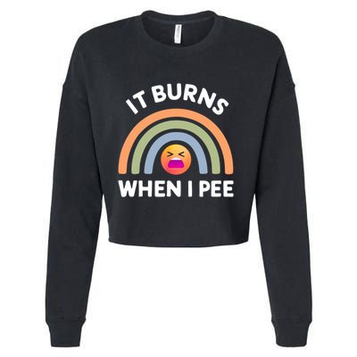 It Burns When I Pee Funny Sarcastic Cropped Pullover Crew