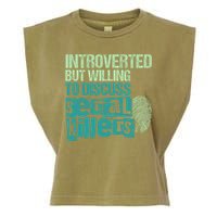 Introverted But Willing To Discuss Serial Killers True Crime Garment-Dyed Women's Muscle Tee