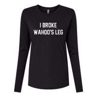 I Broke WahooS Leg Funny Womens Cotton Relaxed Long Sleeve T-Shirt