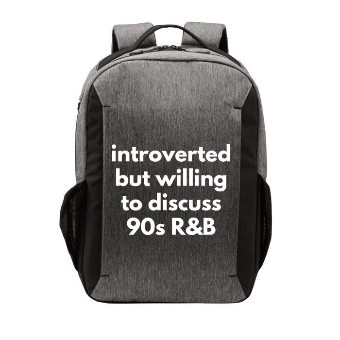 Introverted But Willing To Discuss 90s R&B Funny Music Fan Vector Backpack