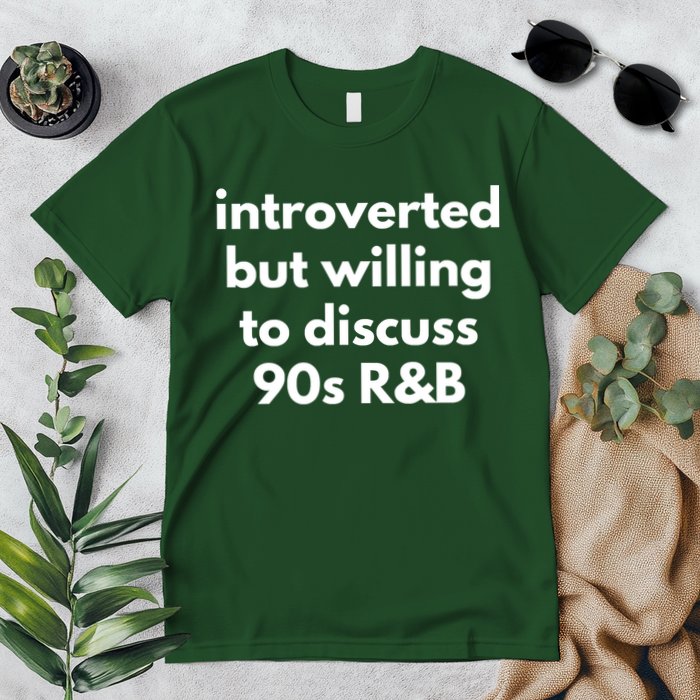 Introverted But Willing To Discuss 90s R&B Funny Music Fan Premium T-Shirt