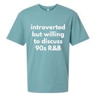Introverted But Willing To Discuss 90s R&B Funny Music Fan Sueded Cloud Jersey T-Shirt