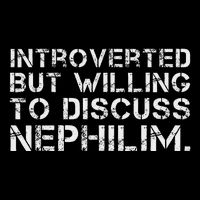 Introverted But Willing To Discuss Nephilim Flat Bill Trucker Hat