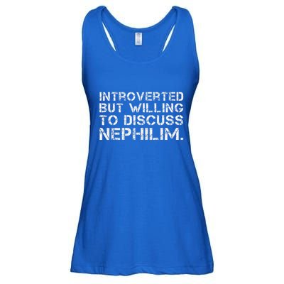 Introverted But Willing To Discuss Nephilim Ladies Essential Flowy Tank