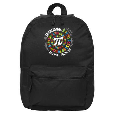 Irrational But Well Rounded 3.14 Pi Day Math Geek Teacher 16 in Basic Backpack