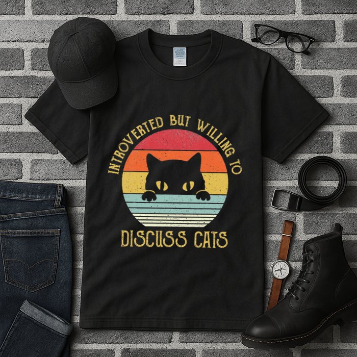 Introverted But Willing To Discuss Cats Tall T-Shirt