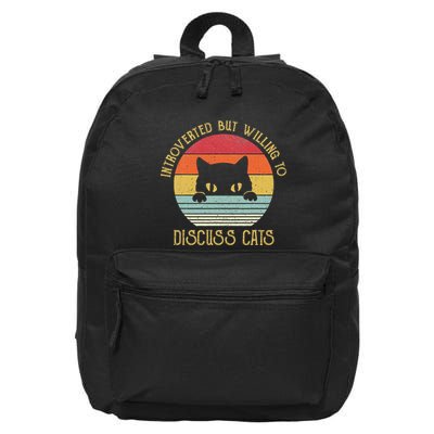 Introverted But Willing To Discuss Cats 16 in Basic Backpack