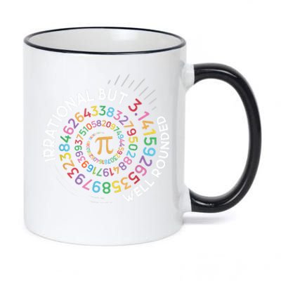 Irrational But Well Rounded Pi Day Math Teacher Student Geek 11oz Black Color Changing Mug