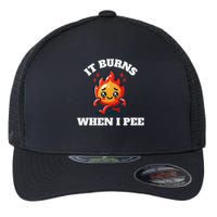 It Burns When I Pee Funny Design Sarcastic Ironic Flexfit Unipanel Trucker Cap