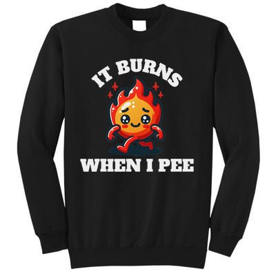 It Burns When I Pee Funny Design Sarcastic Ironic Sweatshirt