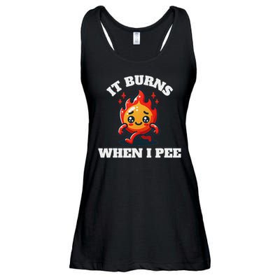 It Burns When I Pee Funny Design Sarcastic Ironic Ladies Essential Flowy Tank