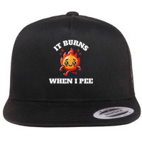 It Burns When I Pee Funny Design Sarcastic Ironic Flatbill Hat