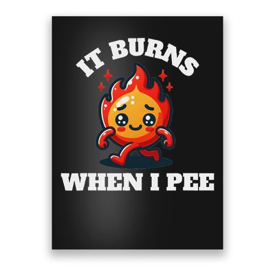 It Burns When I Pee Funny Design Sarcastic Ironic Poster