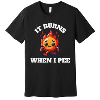 It Burns When I Pee Funny Design Sarcastic Ironic Premium T-Shirt