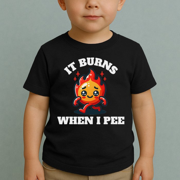 It Burns When I Pee Funny Design Sarcastic Ironic Toddler T-Shirt