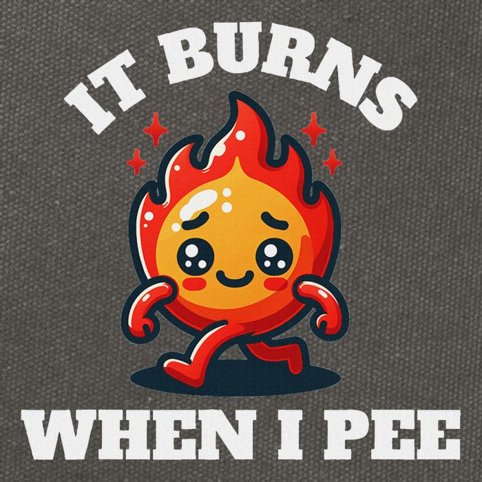 It Burns When I Pee Funny Design Sarcastic Ironic Cotton Canvas Backpack