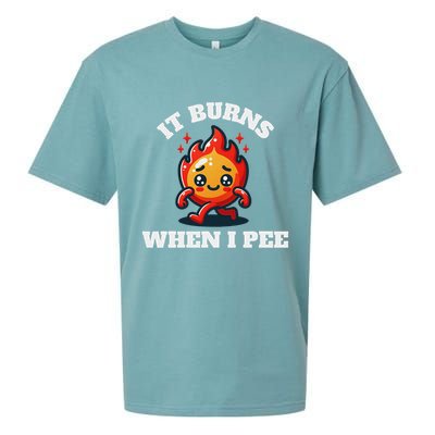 It Burns When I Pee Funny Design Sarcastic Ironic Sueded Cloud Jersey T-Shirt
