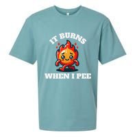 It Burns When I Pee Funny Design Sarcastic Ironic Sueded Cloud Jersey T-Shirt