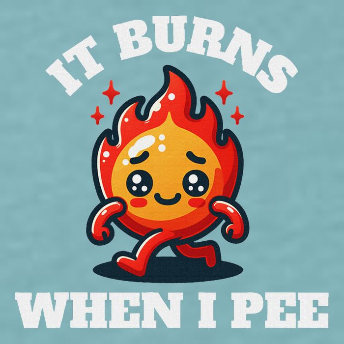 It Burns When I Pee Funny Design Sarcastic Ironic Sueded Cloud Jersey T-Shirt