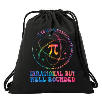 Irrational But Well Rounded Pi Day Math Geek Teacher Student  Drawstring Bag